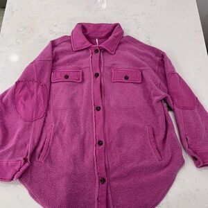 Free People Pink Envy Teddy Jacket